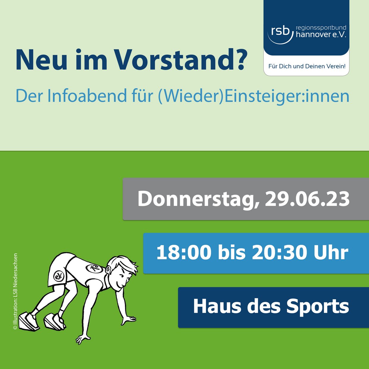 Teaderbild von der Infoveranstaltung "Neu im Vorstand?" für Vereinsführungskräfte 