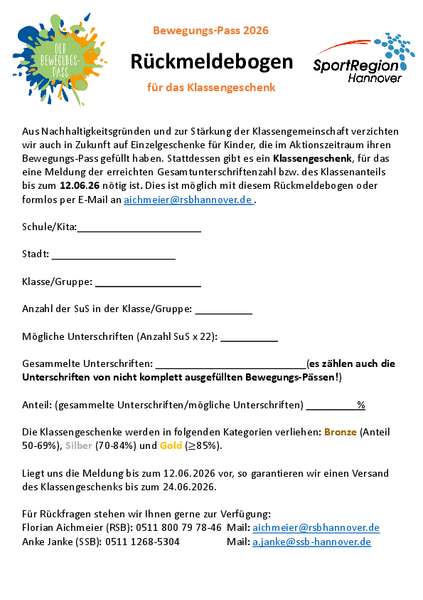 Rückmeldebogen